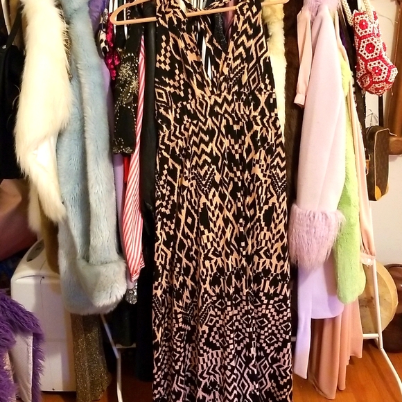 Pink and Black Maxi Dress - Picture 1 of 4